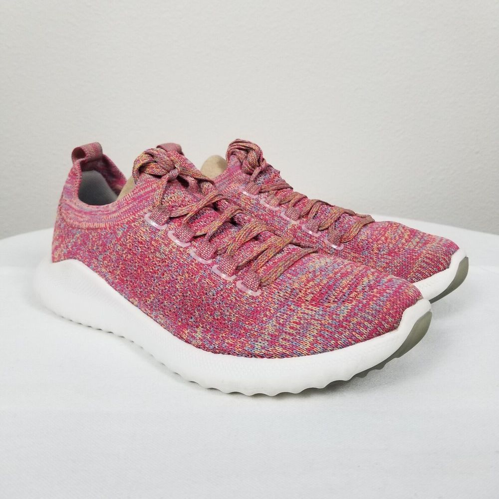 Aetrex Carly Knit Arch Support Walking Comfort Sneaker In Pink Multi Size 7.5-8